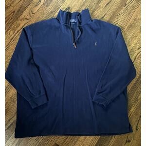 Polo Ralph Lauren Men's Navy Estate Rib Quarter Zip - 4XB